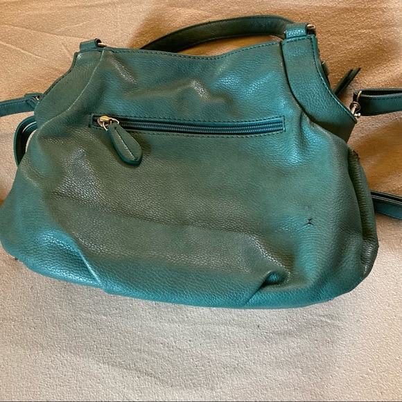 ELLE | Convertible Pebbled Vinyl Green Handbag - Picture 2 of 9